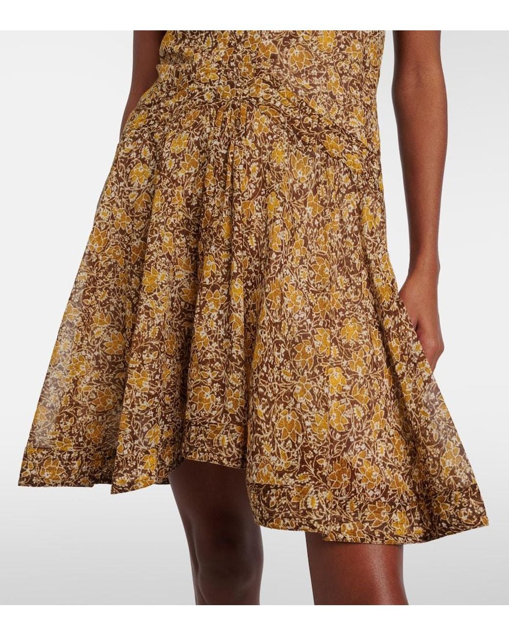 Isabel Marant Brown Danielle Floral Cotton Voile Minidress