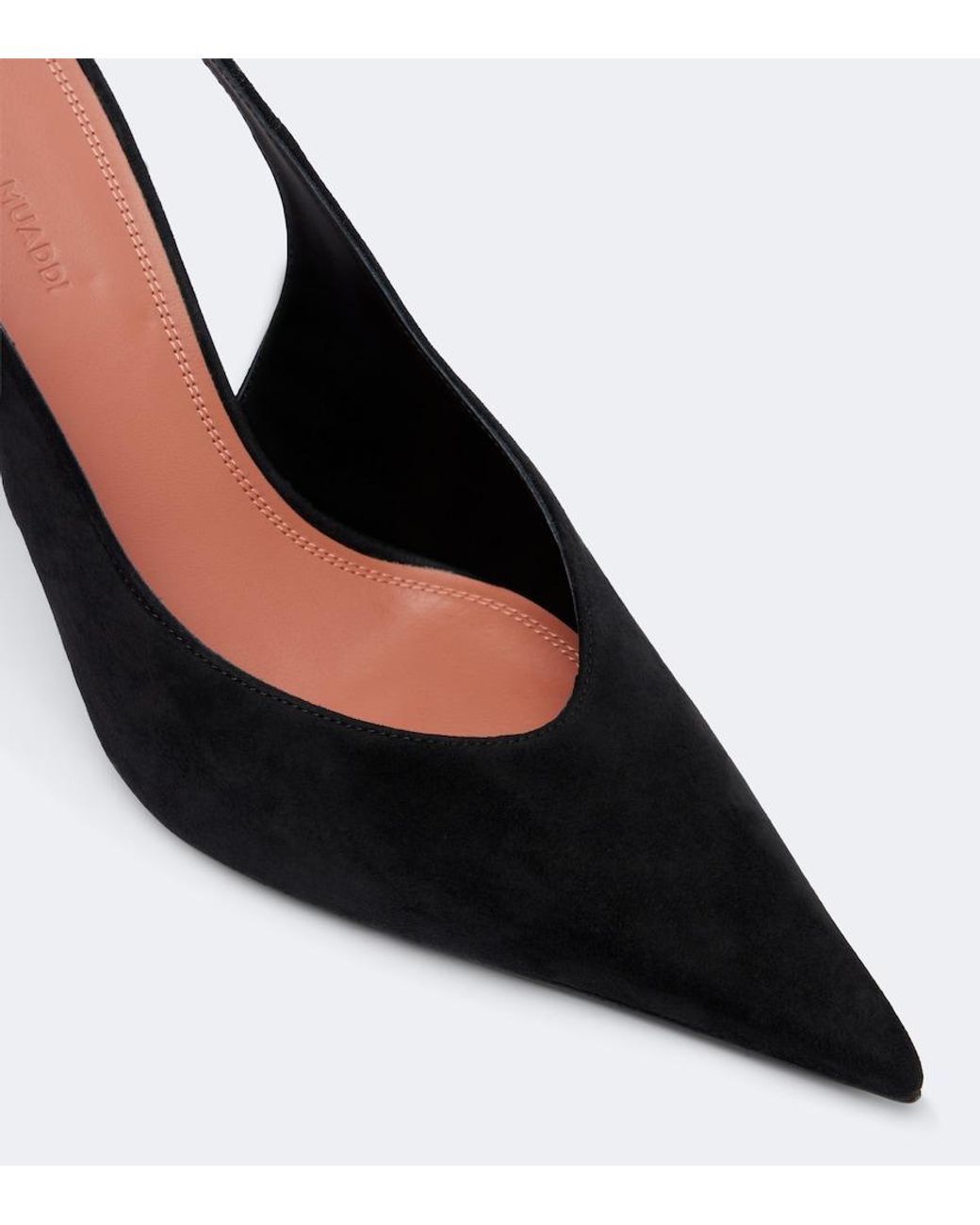AMINA MUADDI Black Anok Suede Slingback Pumps