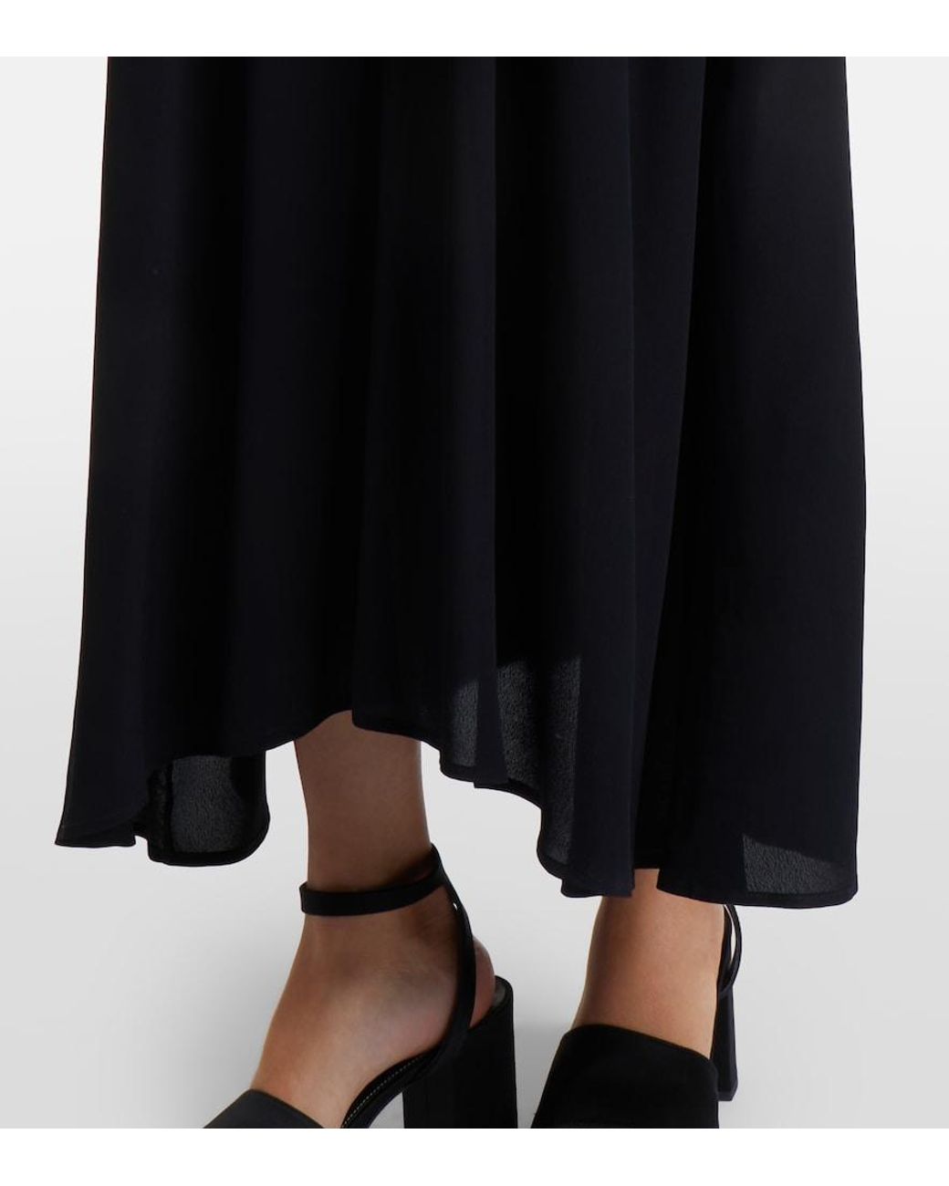 Totême Black Tie-Neck Maxi Dress