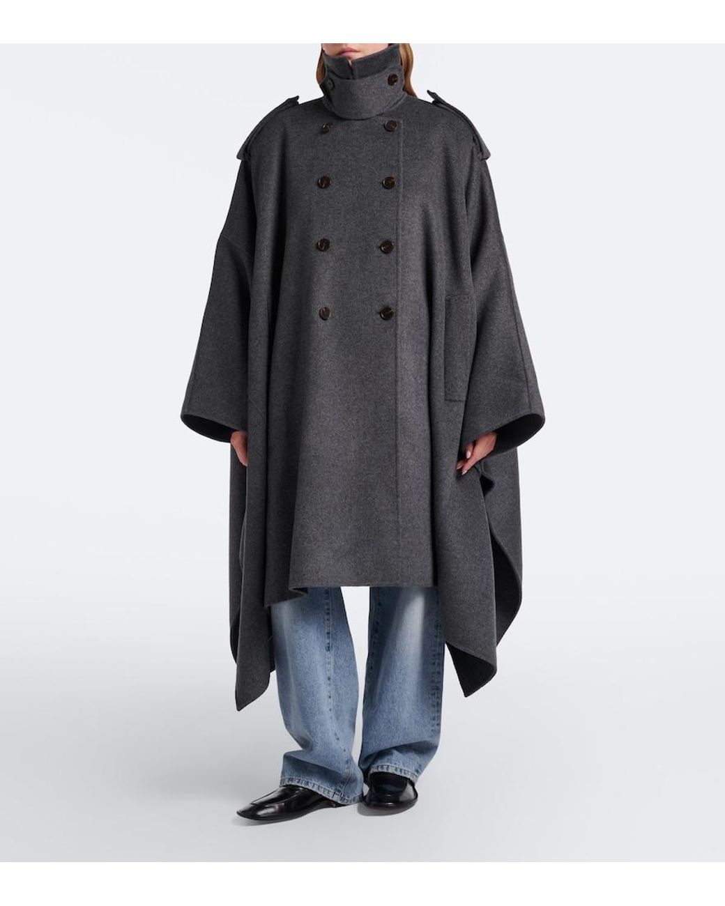 Rohe Black Wool And Cashmere Cape