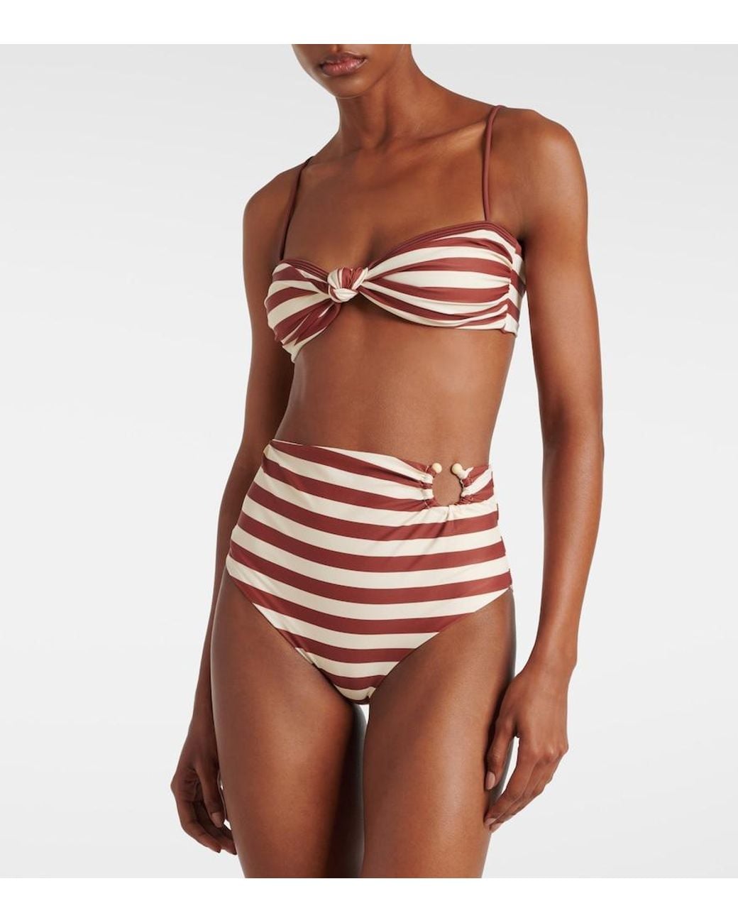 Johanna Ortiz Multicolor Striped Bikini Top