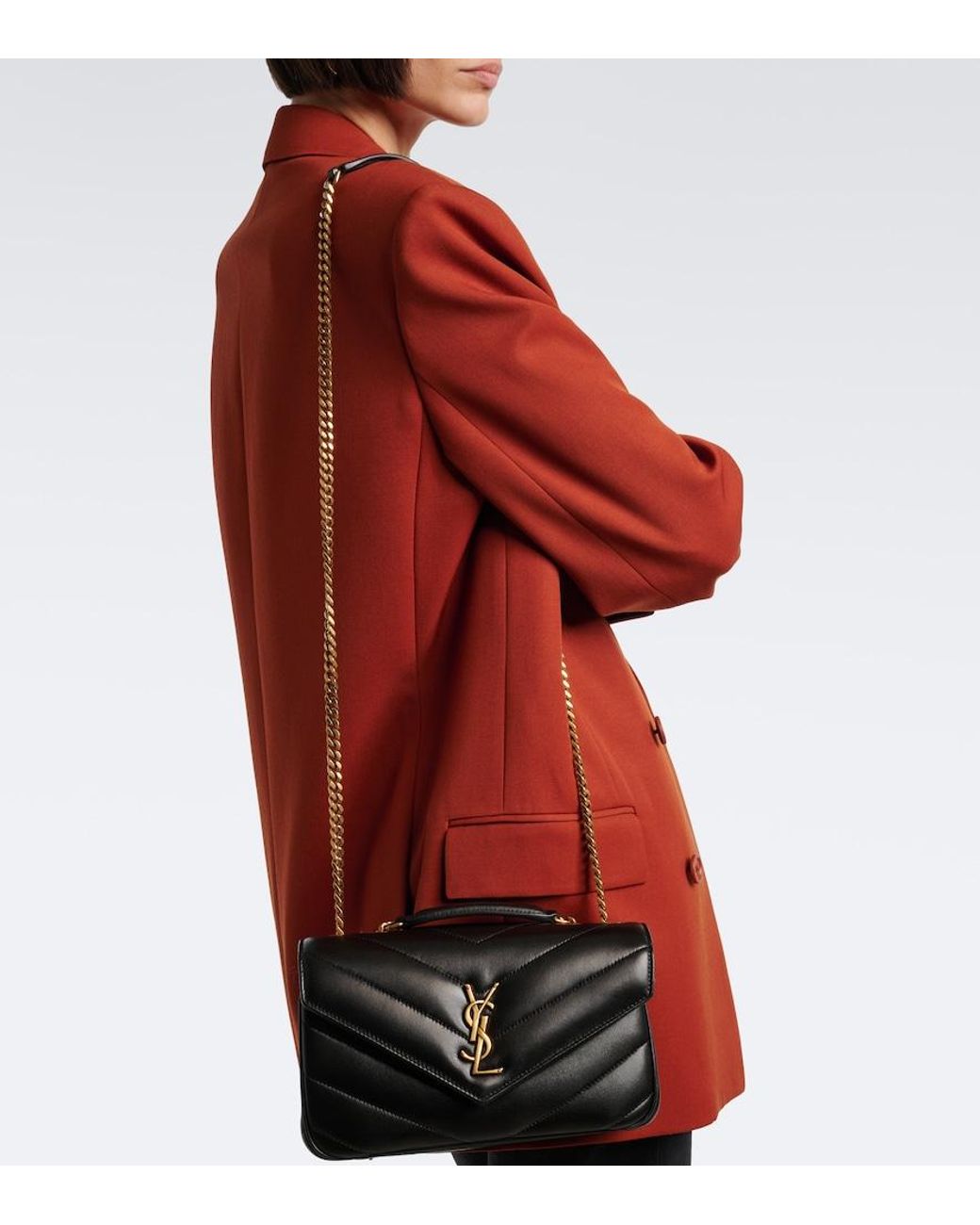 Saint Laurent White Loulou Matelasse Leather Shoulder Bag