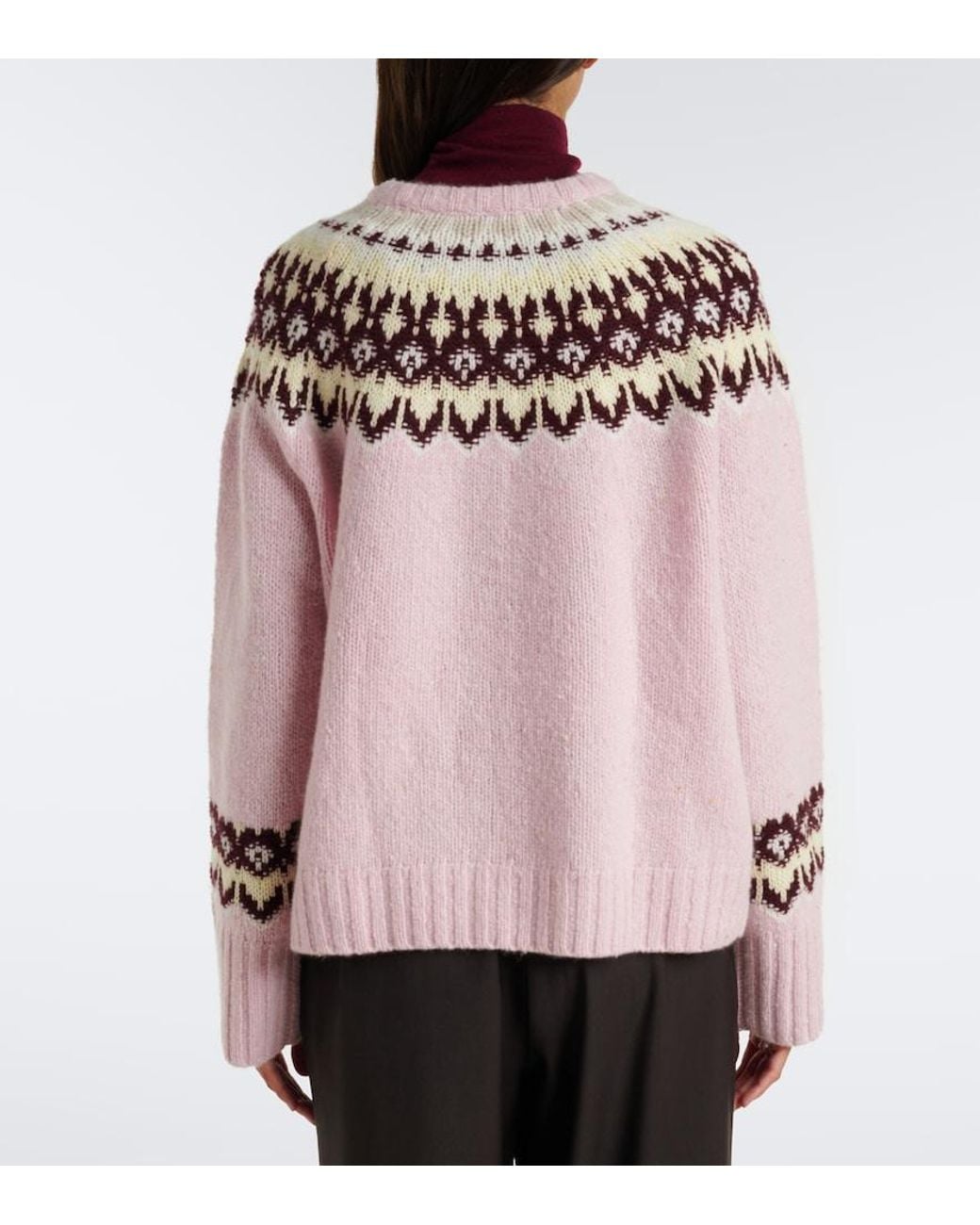 arch4 Pink Loze Fair Isle Cashmere Cardigan