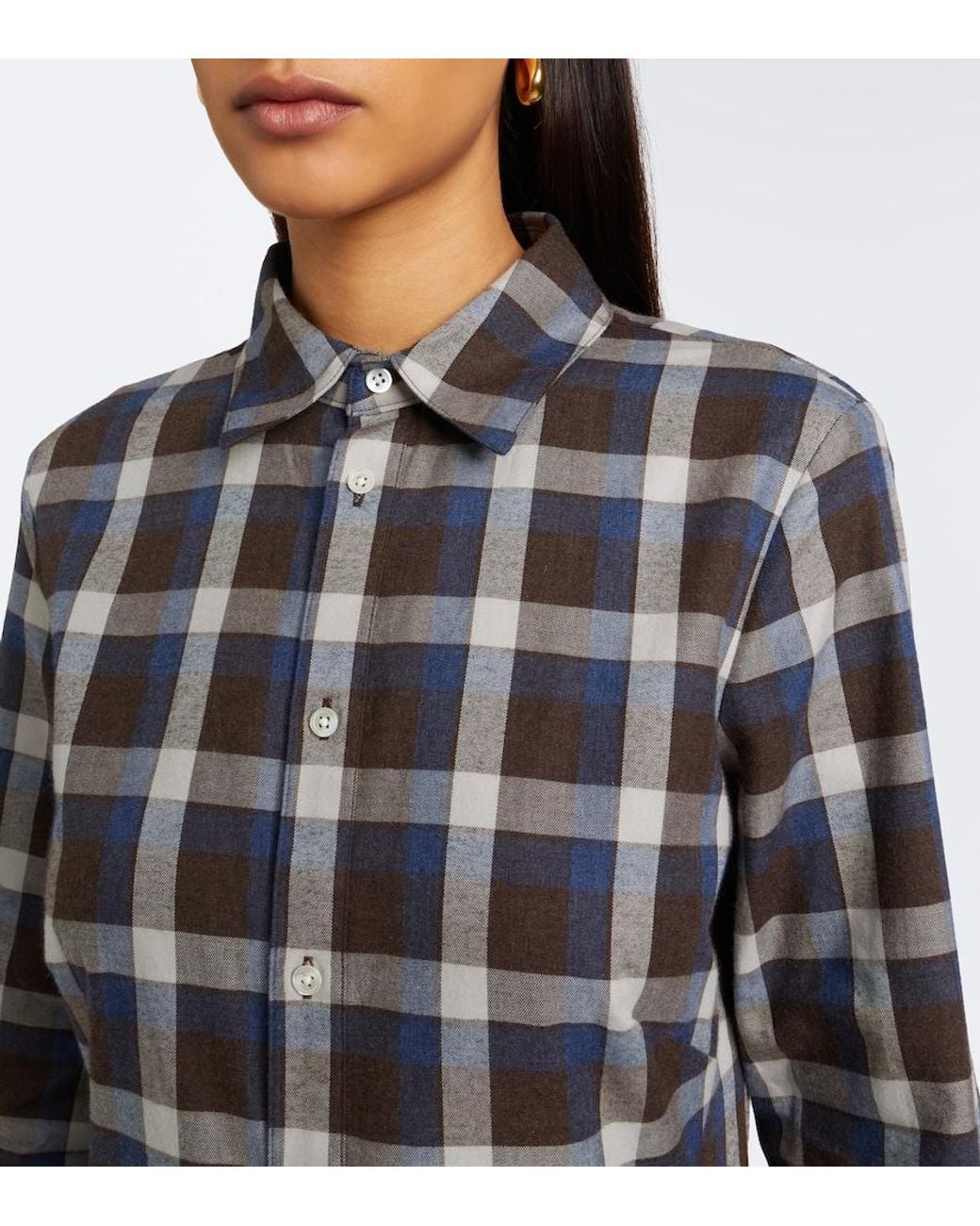 Polo Ralph Lauren Black Plaid Cotton Twill Shirt Dress