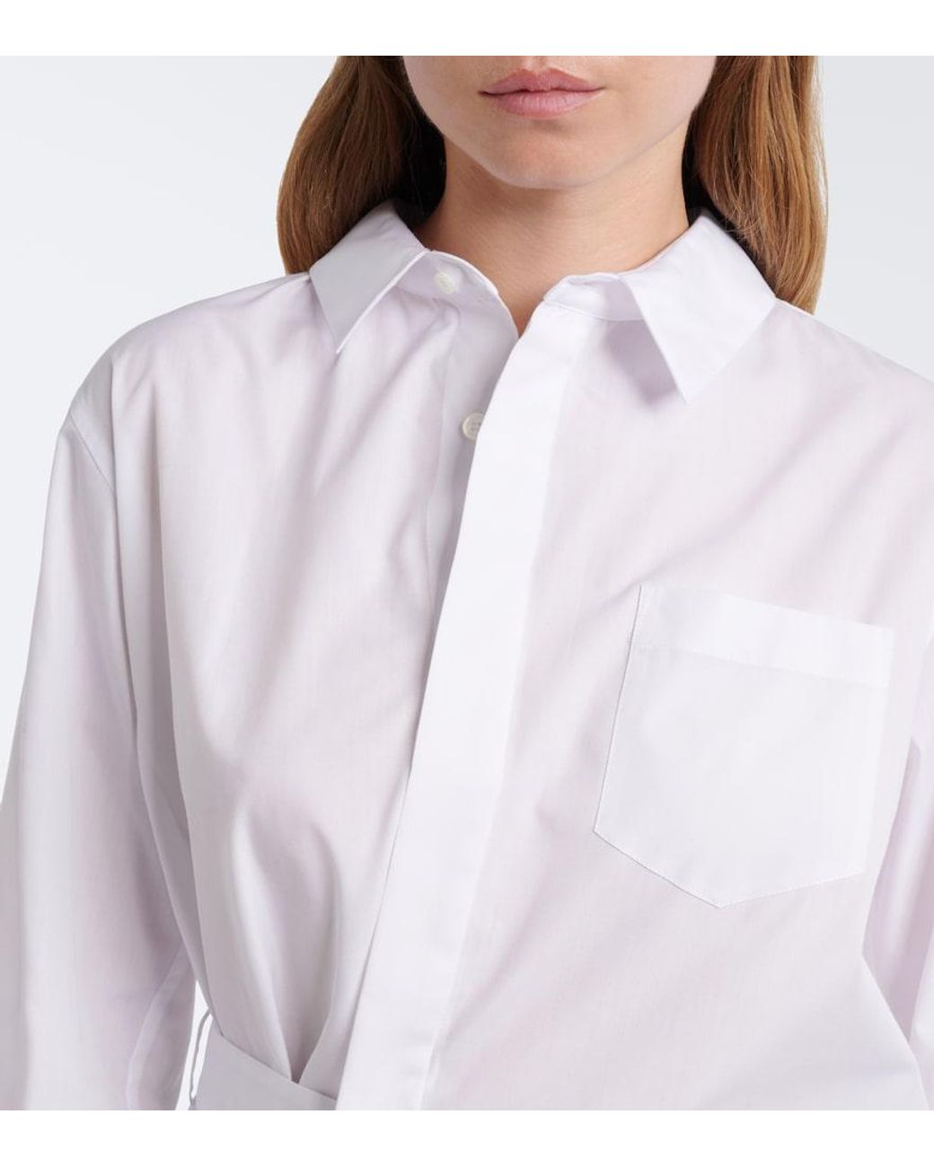 Sacai White Cotton-Blend Poplin Shirt