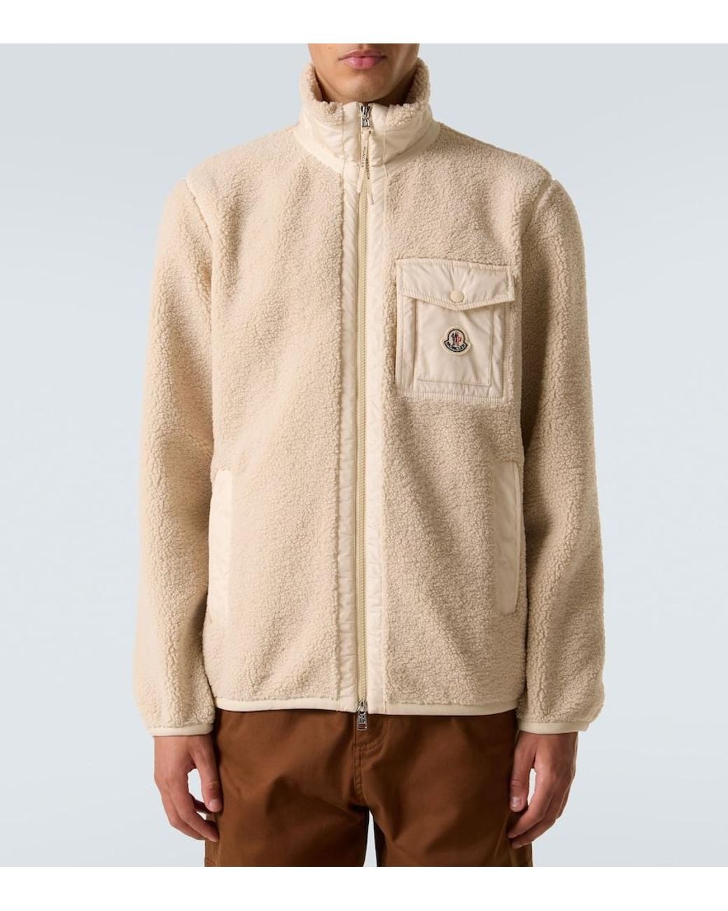 Moncler Natural Fleece Zip-Up Cardigan for men