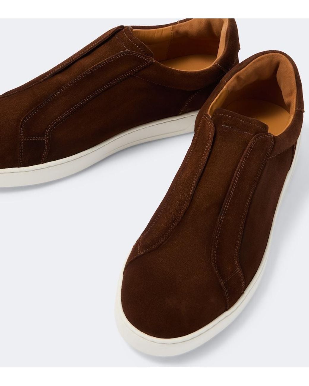 Magnanni Shoes Brown Kona Slip Suede Sneakers for men