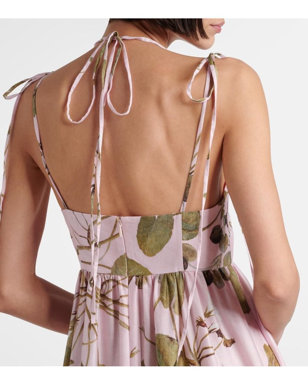 Erdem Pink Printed Cotton Midi Dress