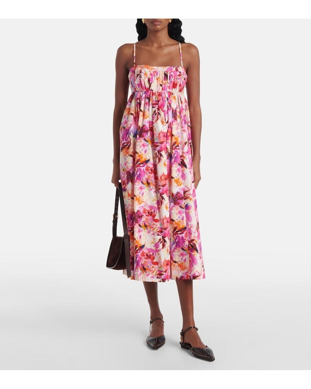 Ulla Johnson Red Lucille Floral Cotton Maxi Dress