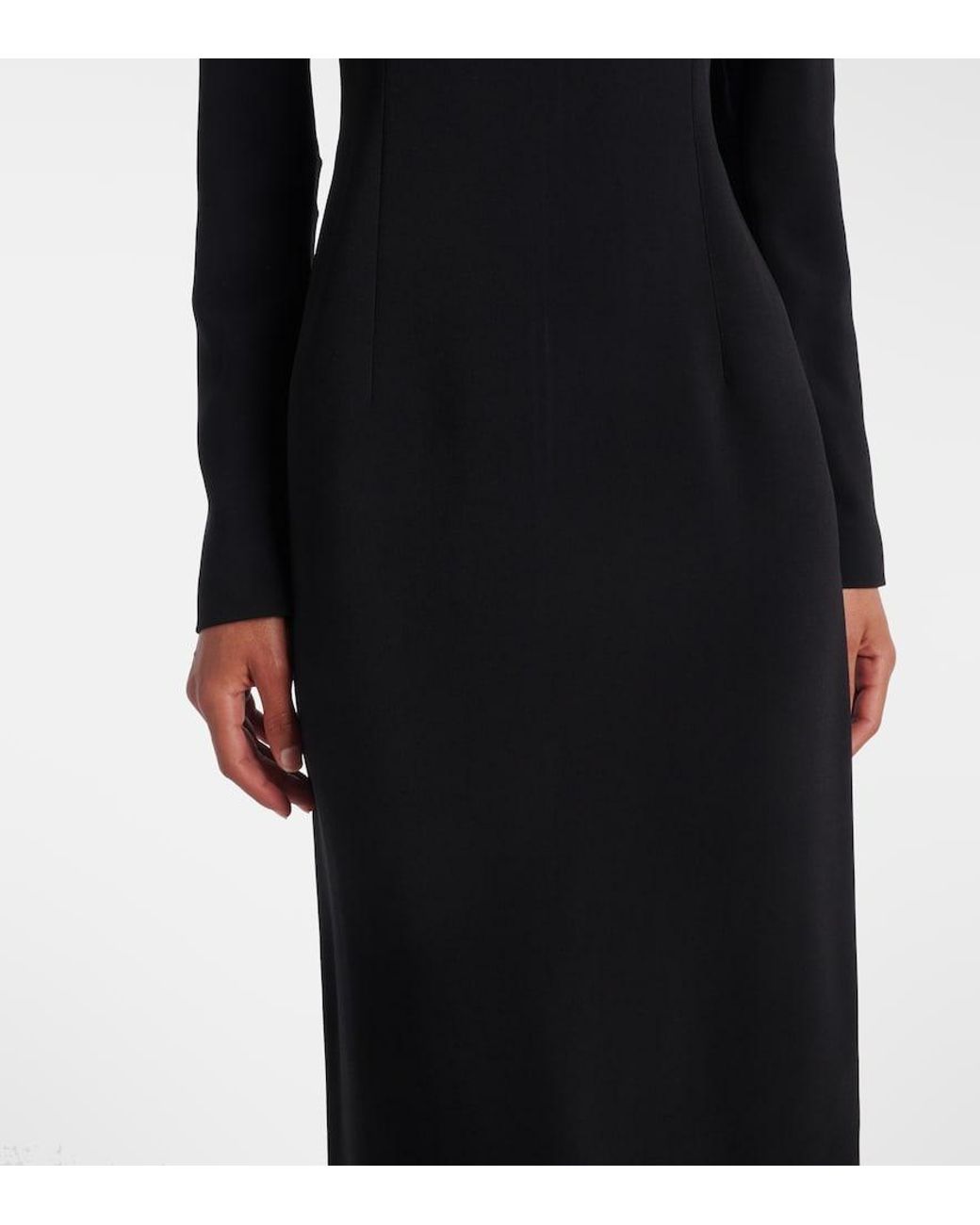 The Row Black Mitsuko Embellished Cady Midi Dress