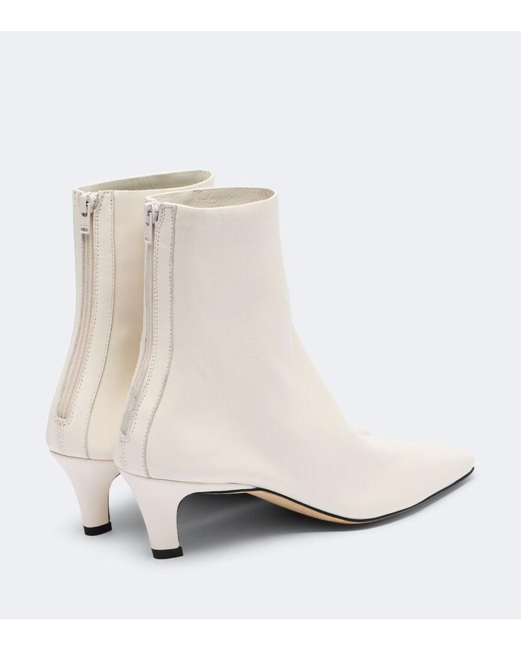Totême White Leather Ankle Boots