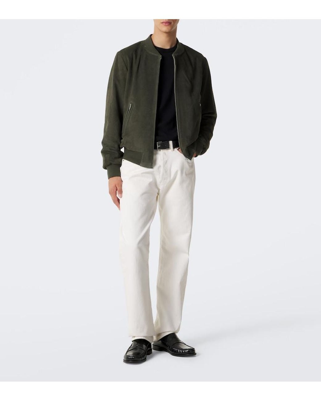 Arma Green Didier Suede Bomber Jacket for men