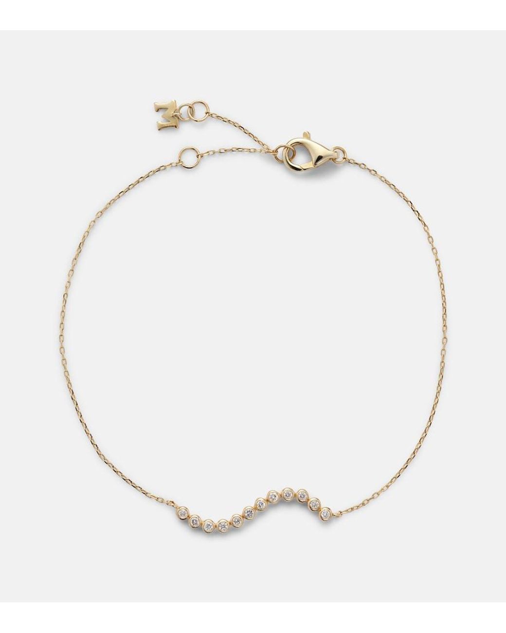 Mateo Metallic 14Kt Wave Bracelet With Diamonds