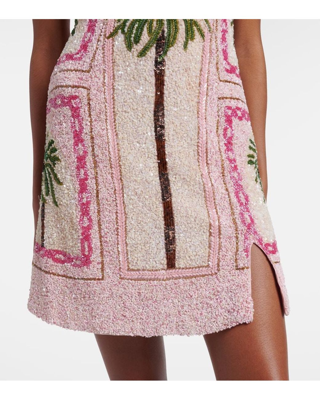 La Fuori Pink Palm Jumeirah Embellished Minidress