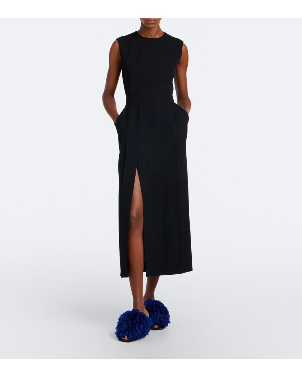 Givenchy Blue Pantoletten Pompom Aus Lackleder