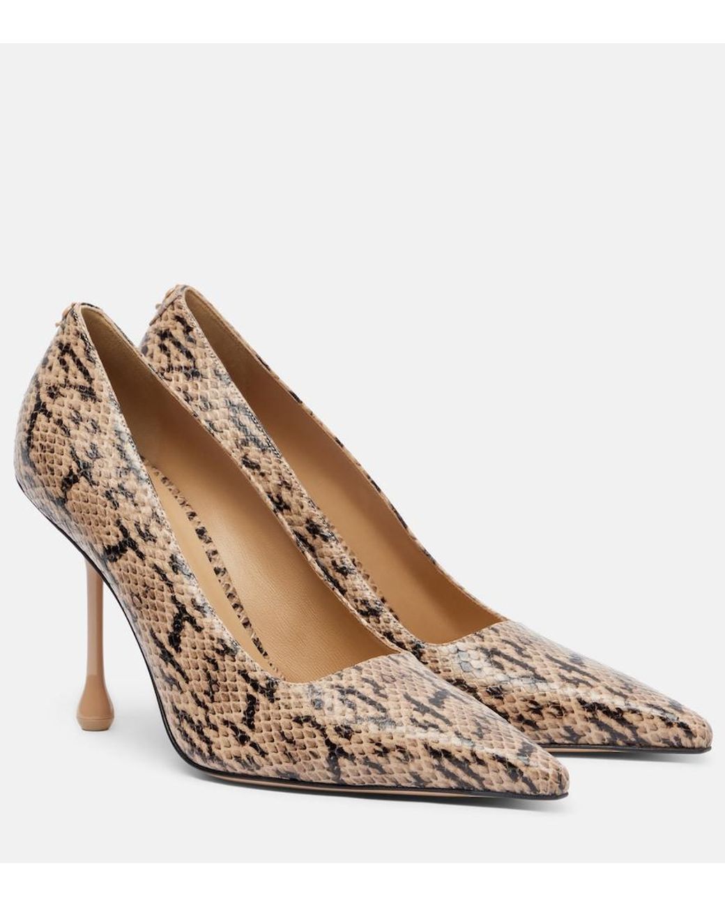 Jimmy Choo Brown Ixia Snake-Effect Leather Pumps