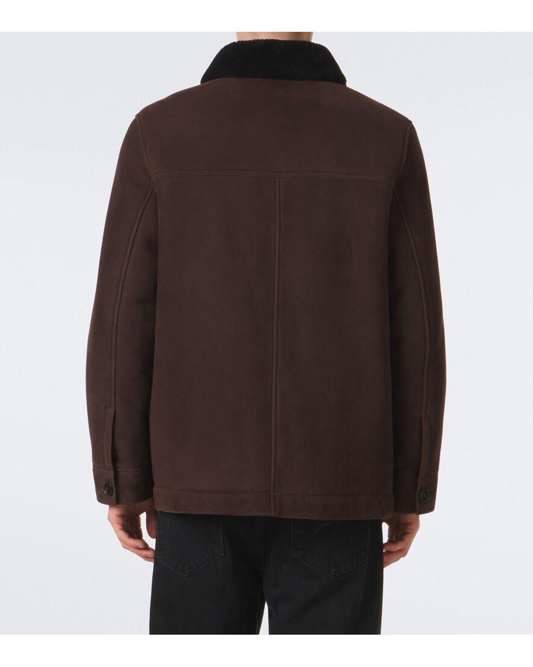 Yves Salomon Brown Shearling-Lined Suede Jacket for men