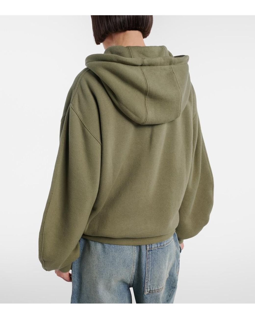 Loewe Green Flamenco Cotton And Cashmere Zip-Up Hoodie