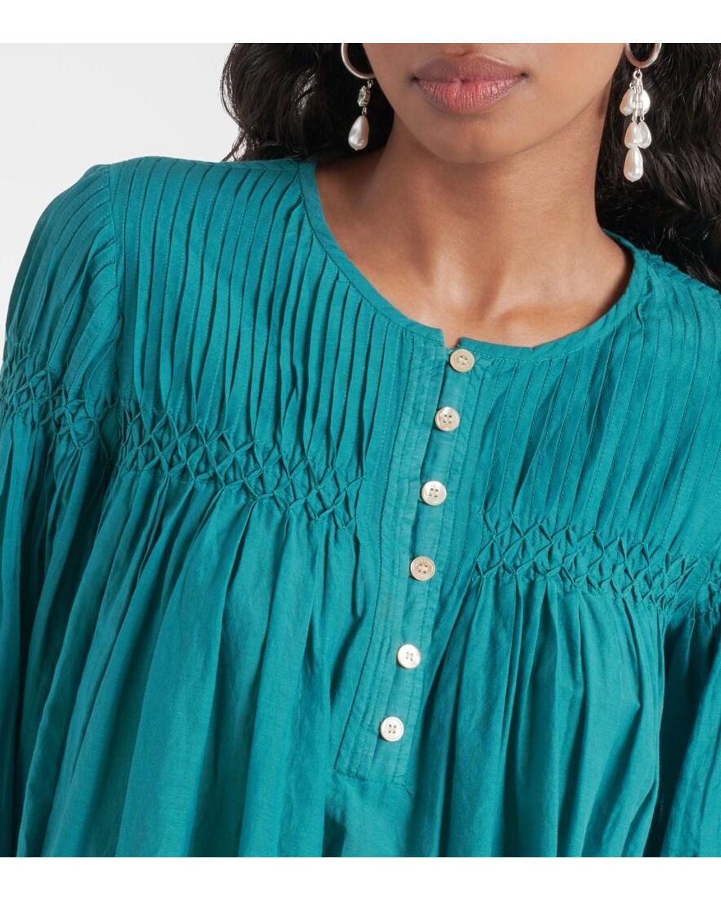 Isabel Marant Blue Adeliani Cotton-Blend Minidress