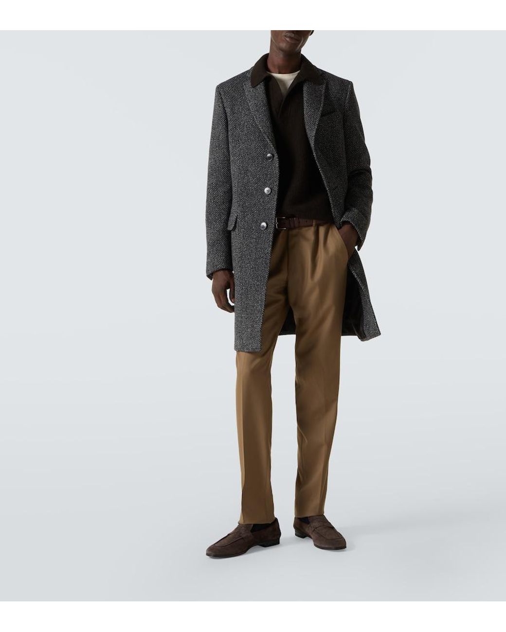Zegna Black Cashmere Polo Sweater for men
