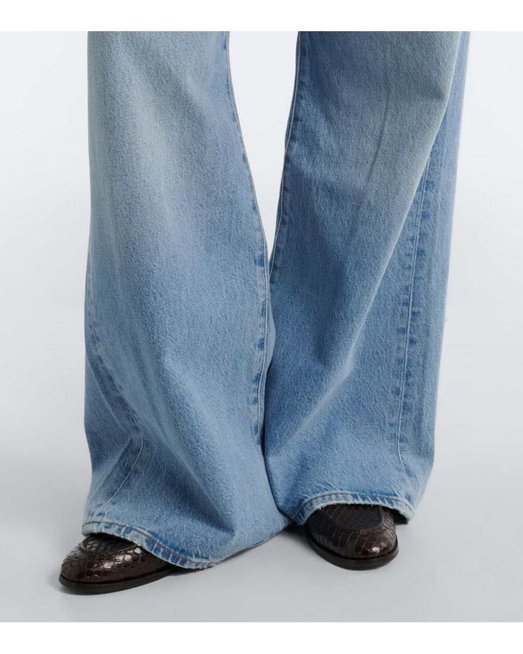 FRAME Blue Crossover Wide-Leg Jeans