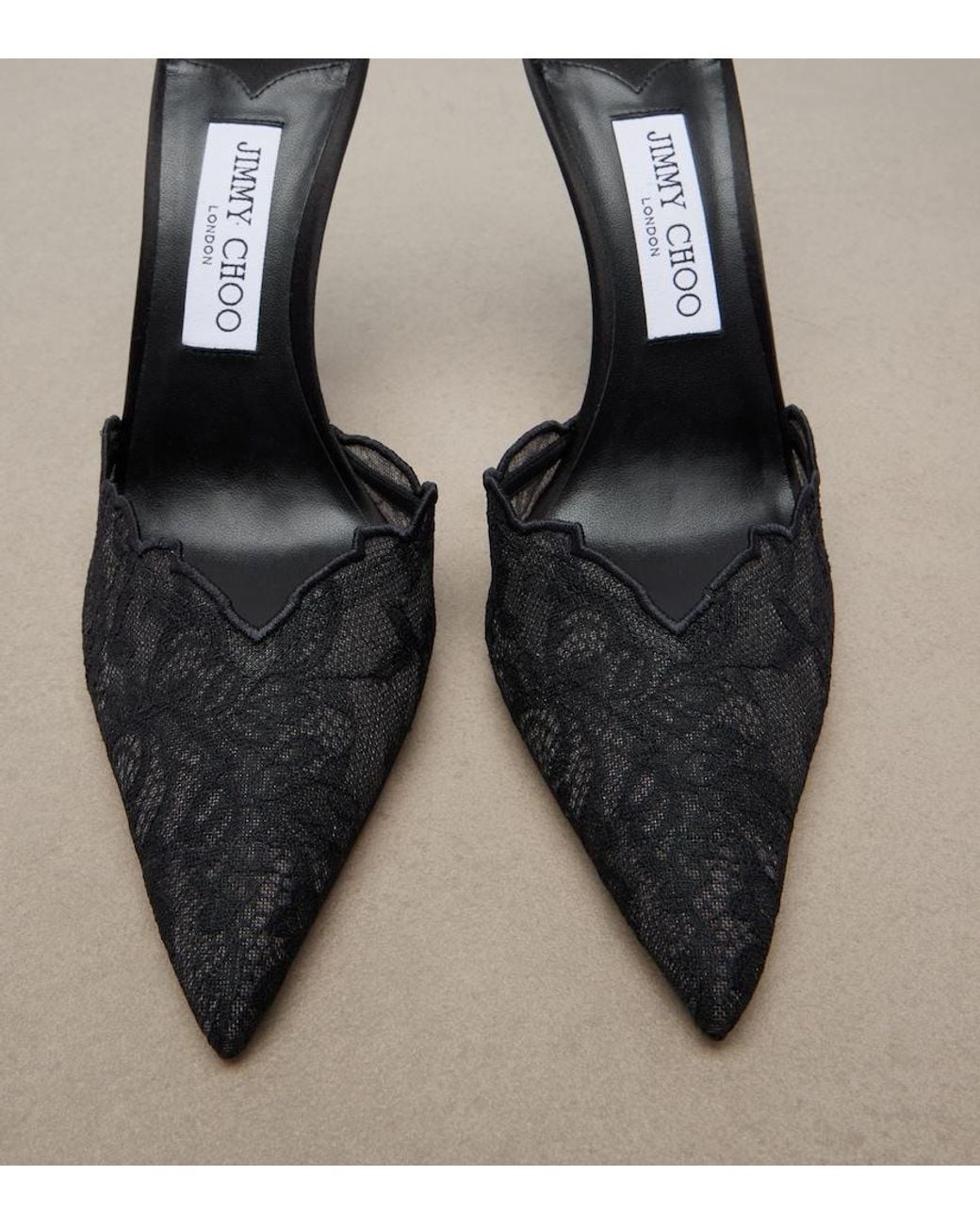 Jimmy Choo Blue Saeda Embellished Lace Pumps