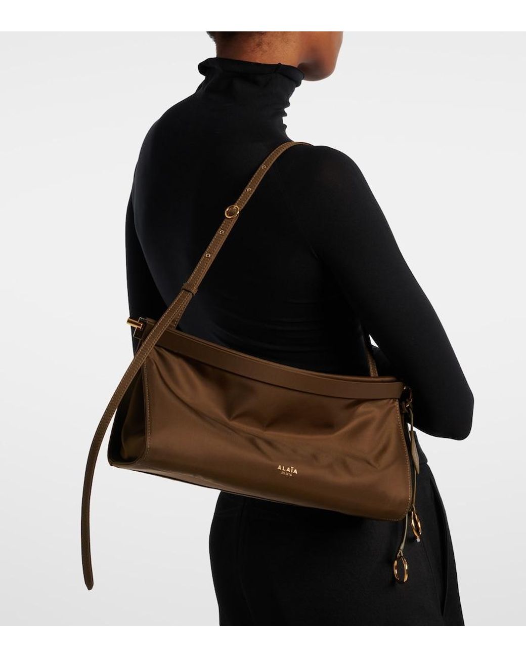 Alaïa Brown Le Click East West Medium Shoulder Bag