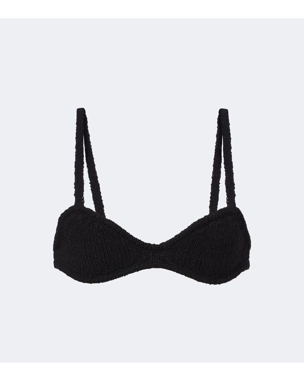 AYA MUSE Black Kena Knitted Cotton Bra Top