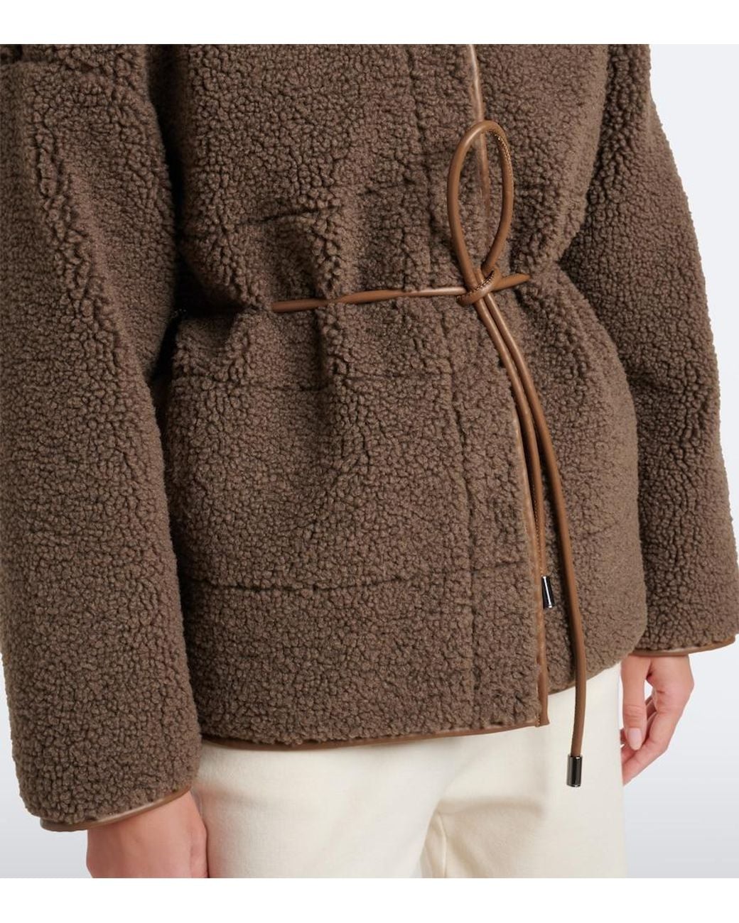 Bogner Brown Kimberly Belted Teddy Jacket