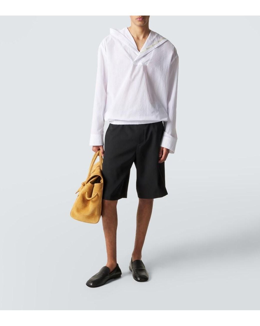 Jacquemus White Haut Marin Cotton-Blend Shirt for men