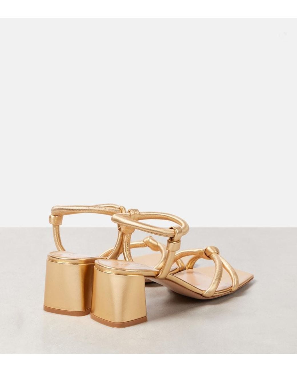 Gianvito Rossi Metallic Juno 55 Leather Sandals