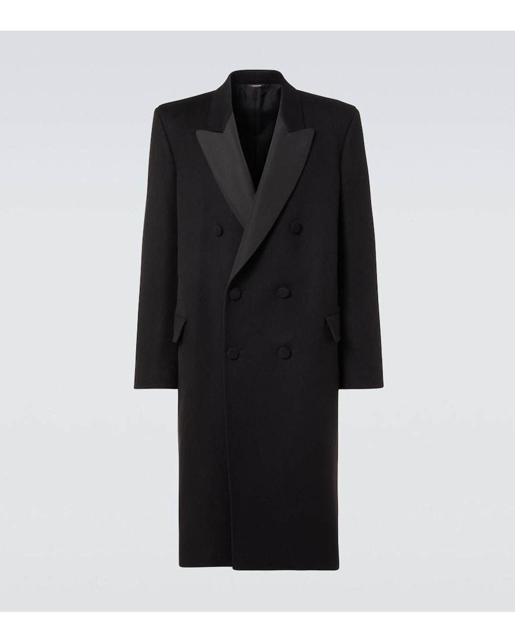 Loro Piana Black Renato Double-Breasted Cashmere Coat for men