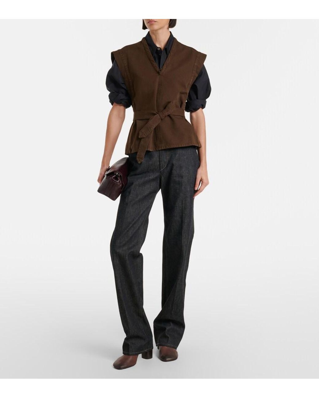Lemaire Black Gear Small Leather Shoulder Bag