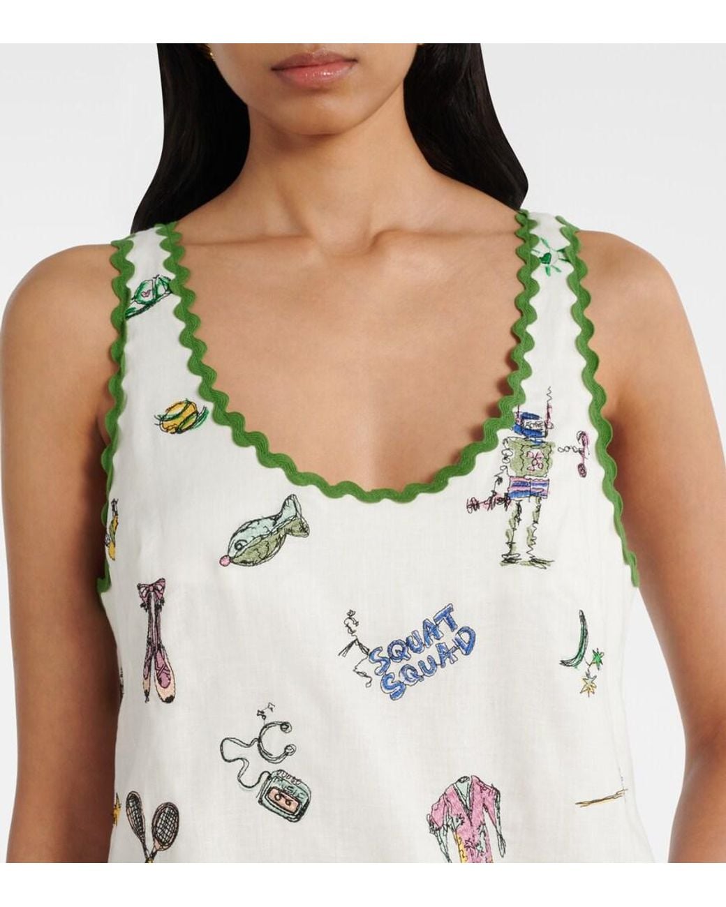ALÉMAIS White Play Embroidered Mini Dress