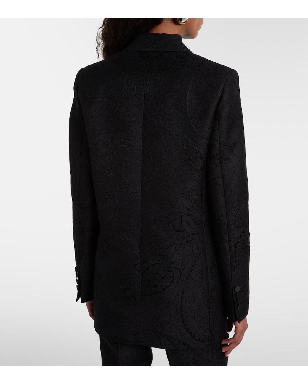 Etro Black Double-Breasted Blazer