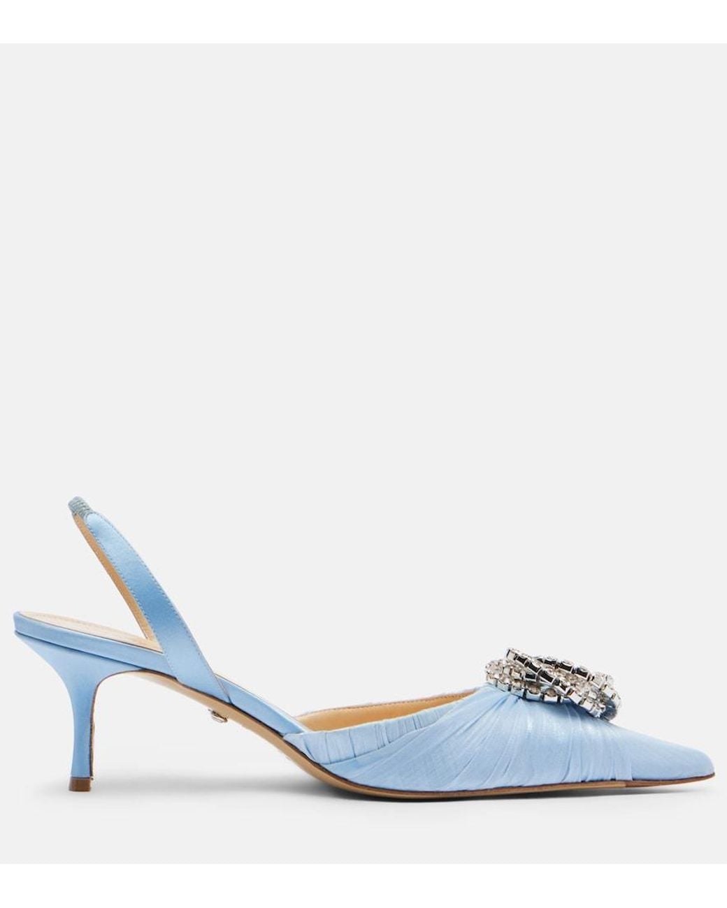 Mach & Mach Blue Galaxy Embellished Organza Slingback Pumps