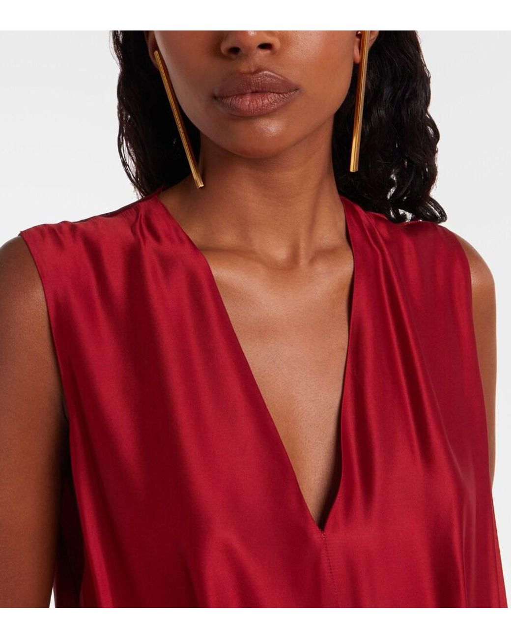 Khaite Metallic Empire 18Kt-Plated Drop Earrings