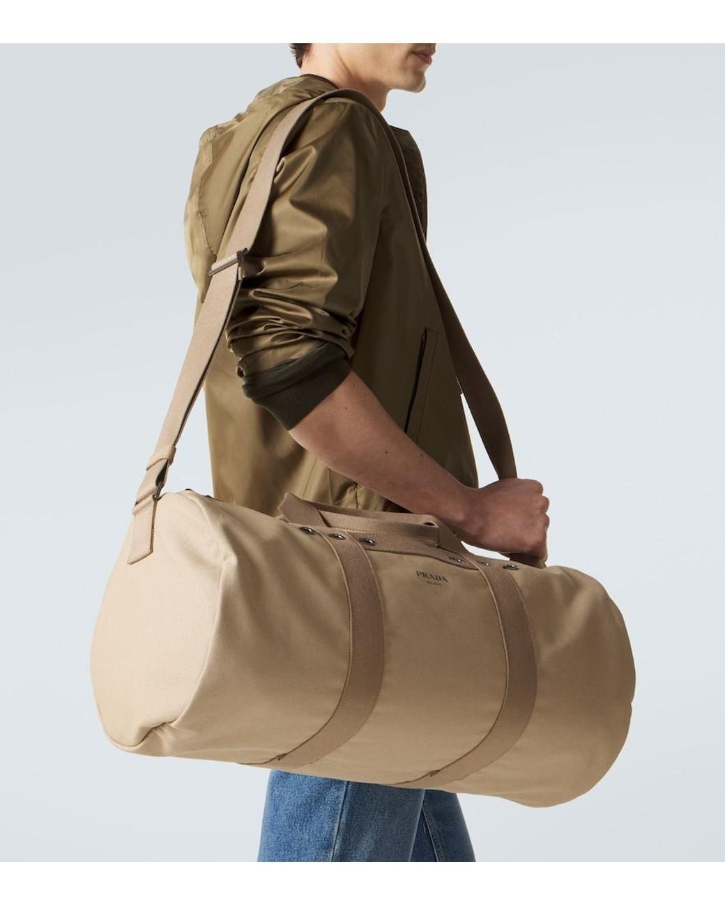 Prada Weekender Aus Canvas in Natural für Herren