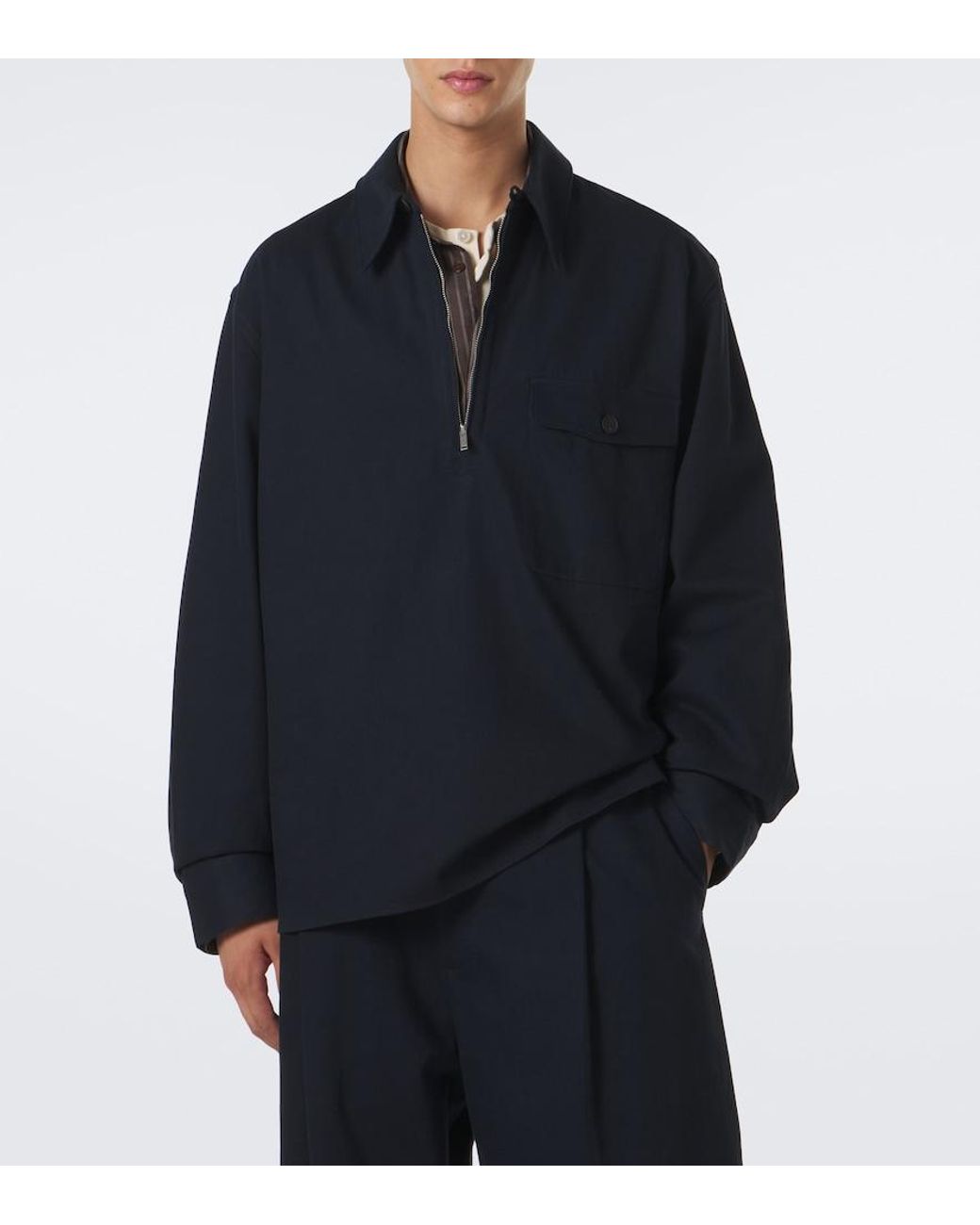 Studio Nicholson Blue Cotton Overshirt for men