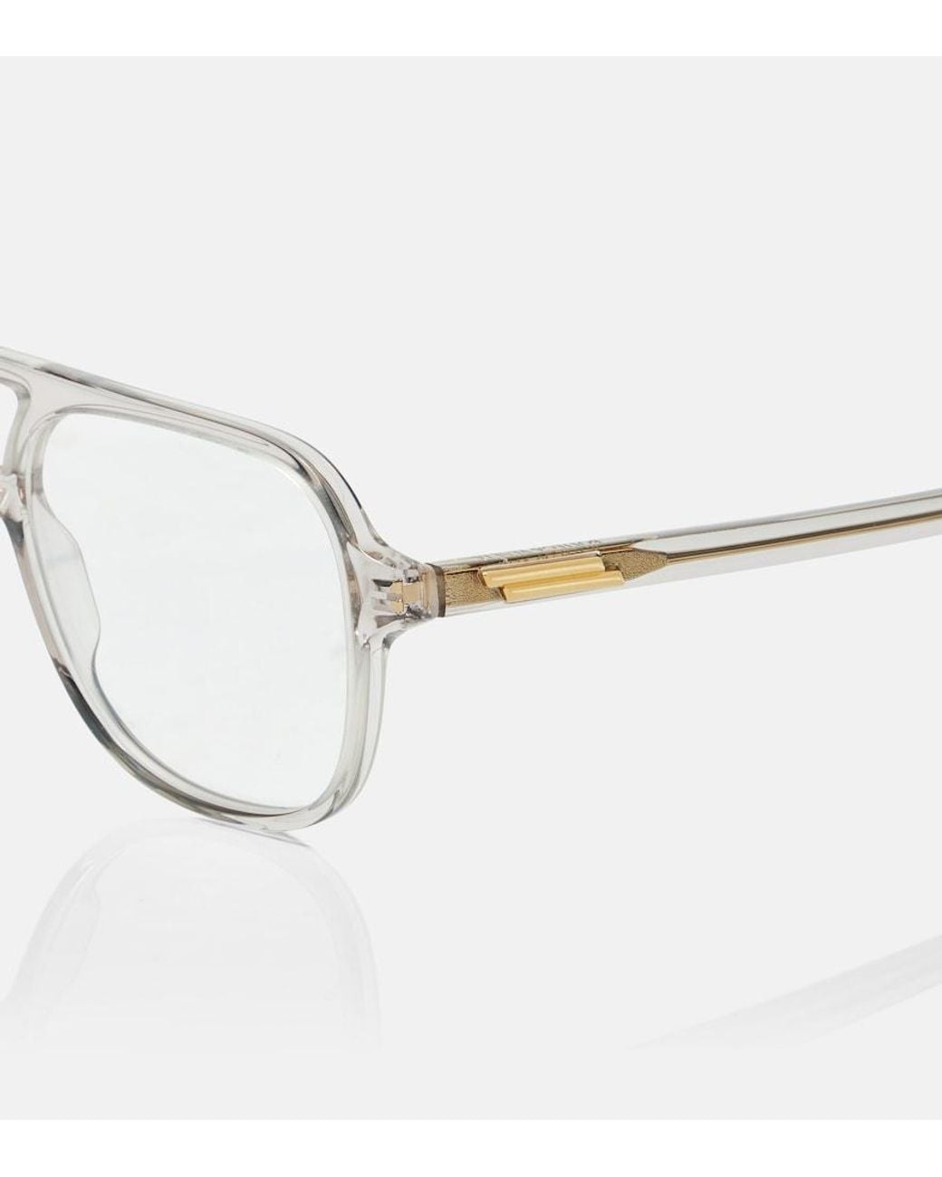 Bottega Veneta Gray Slim Ribbon Aviator Glasses