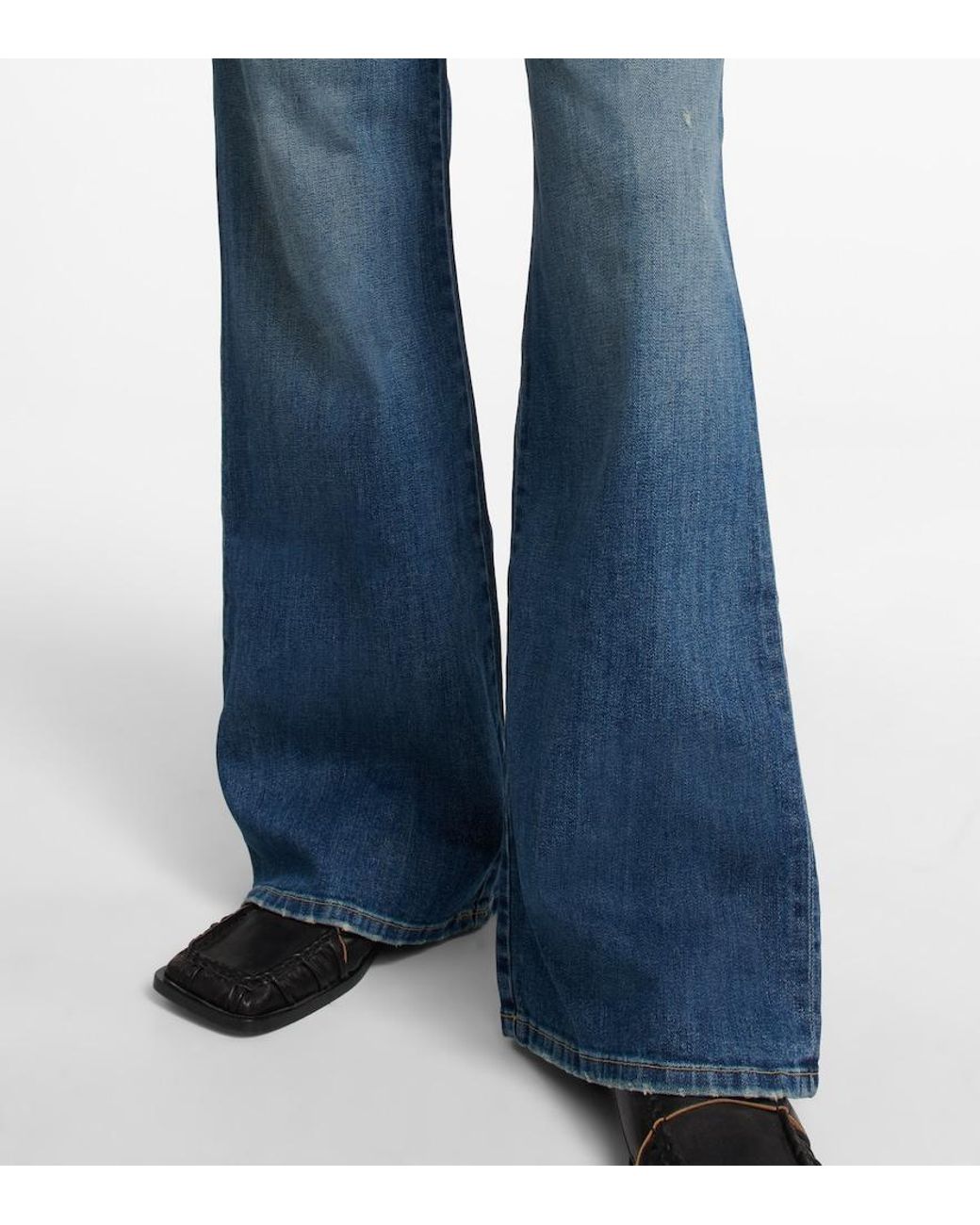 Nili Lotan Blue Flora Trouser Wide-leg Jeans