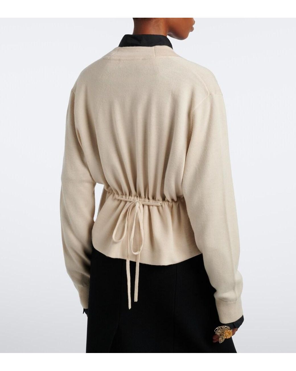 Dries Van Noten White Wool Cardigan