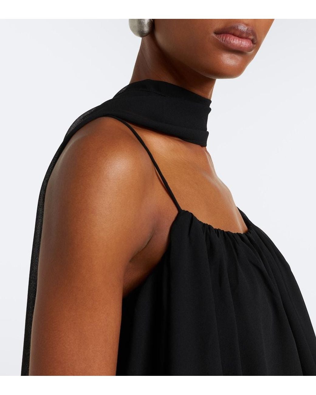 De La Vali Black Agapito Georgette Top