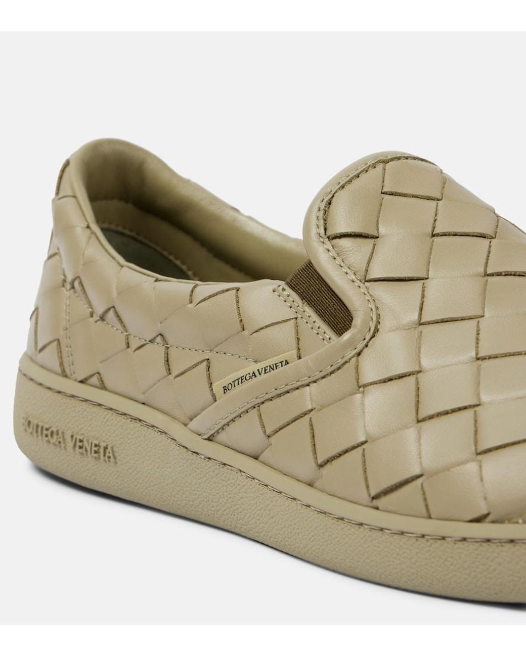 Bottega Veneta Green Sawyer Leather Slip-On Sneakers