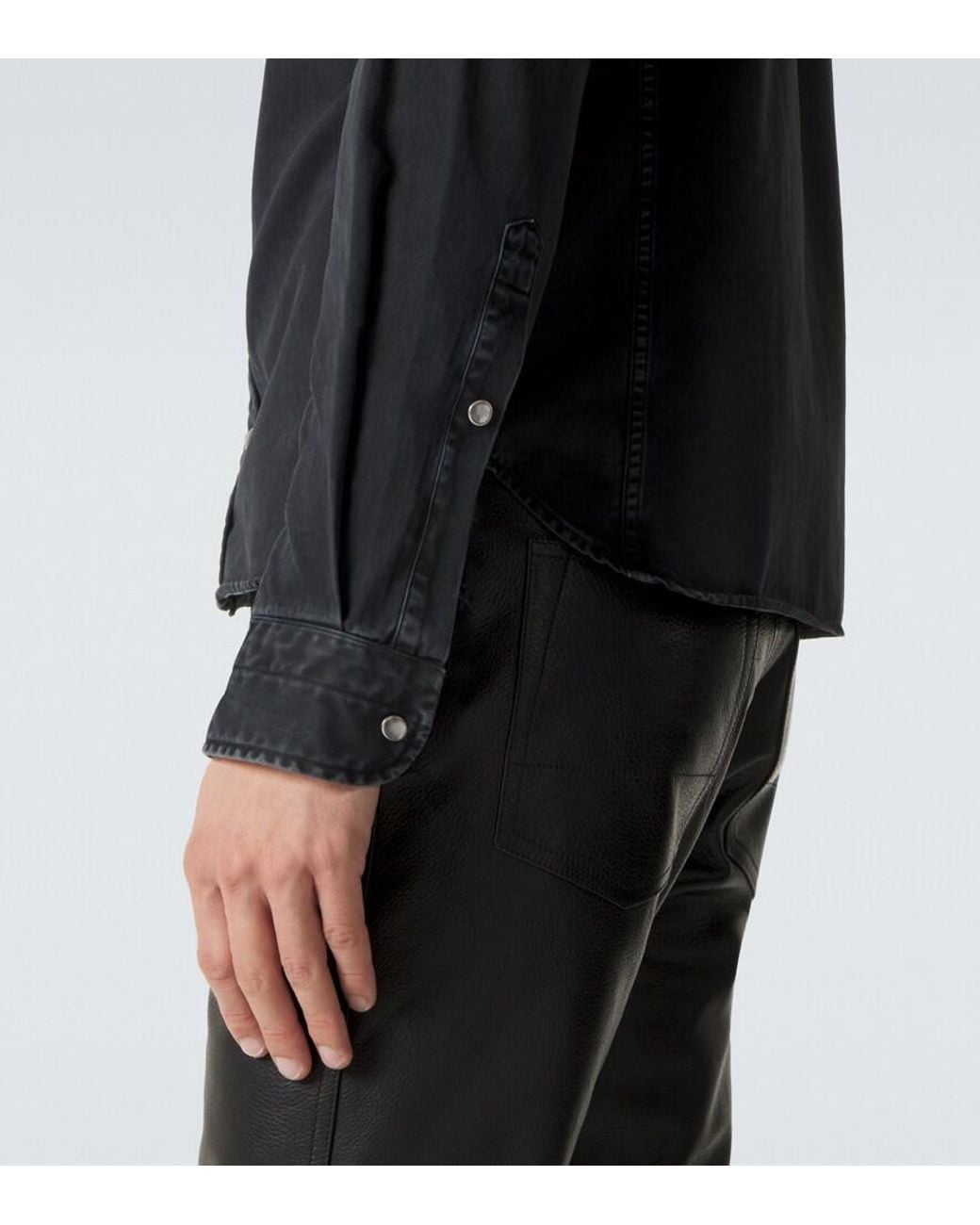Tom Ford Blue Cotton Twill Western Shirt for men