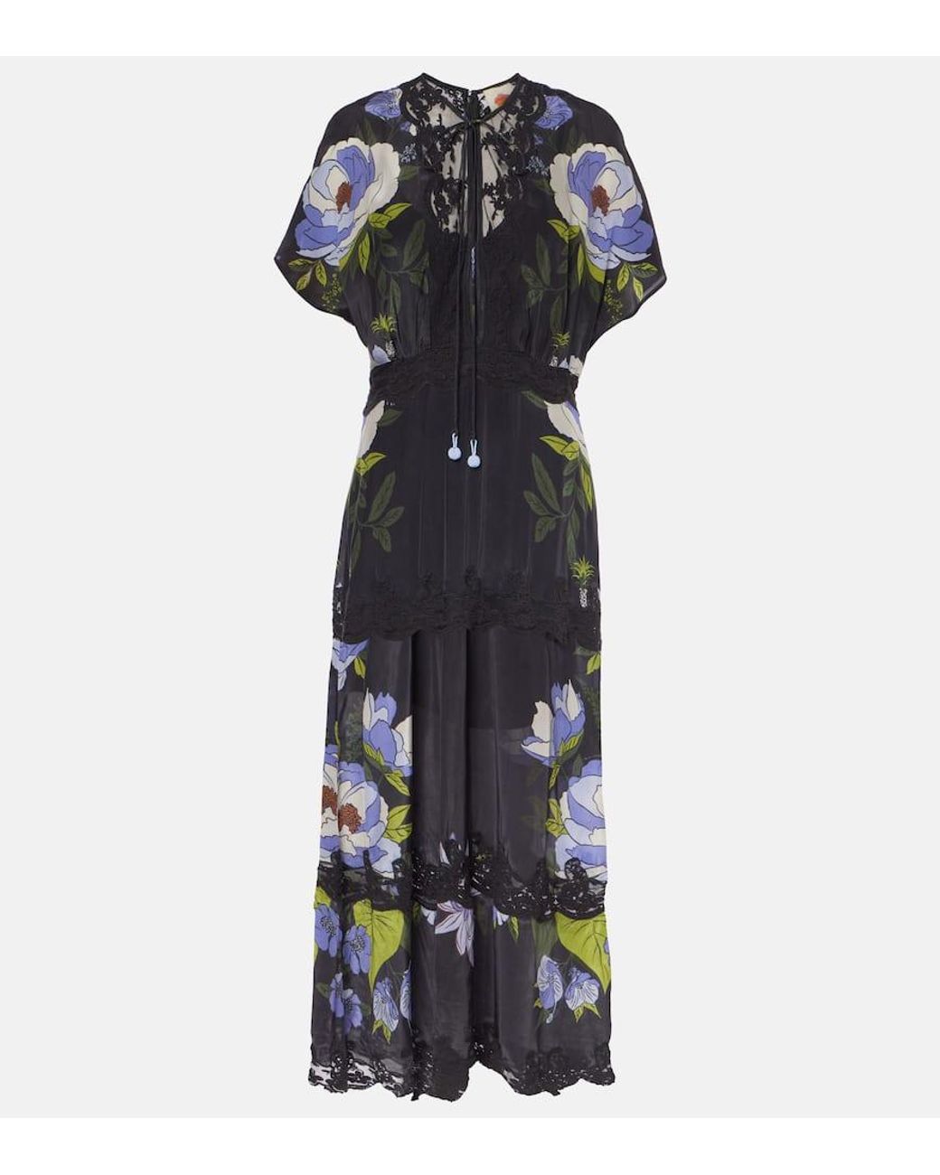 chinese dress ladies Black Soft Garden Lace Maxi Dress – FARM Rio main image 1