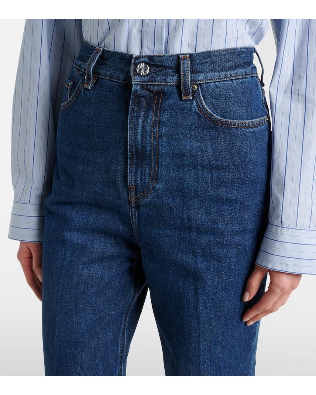 Totême  Blue High-rise Tapered Jeans