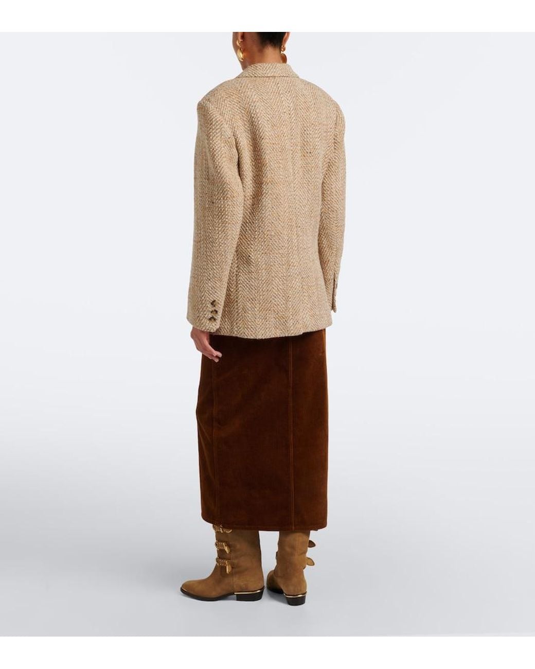 Isabel Marant Brown Odalie Cotton And Linen Corduroy Maxi Skirt