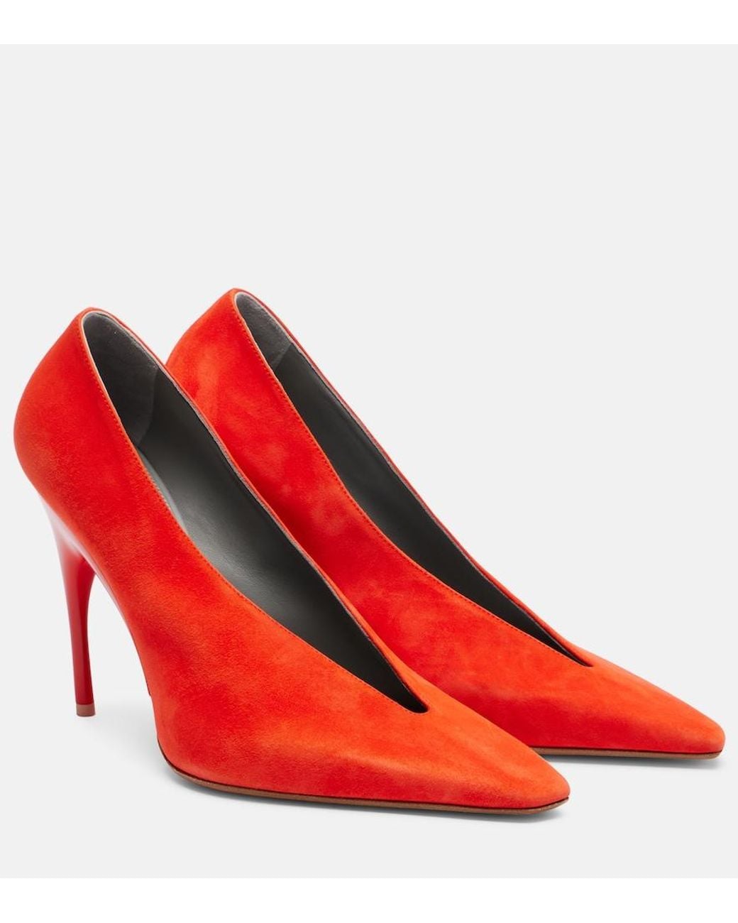 Balenciaga Red Duchesse Suede Pumps