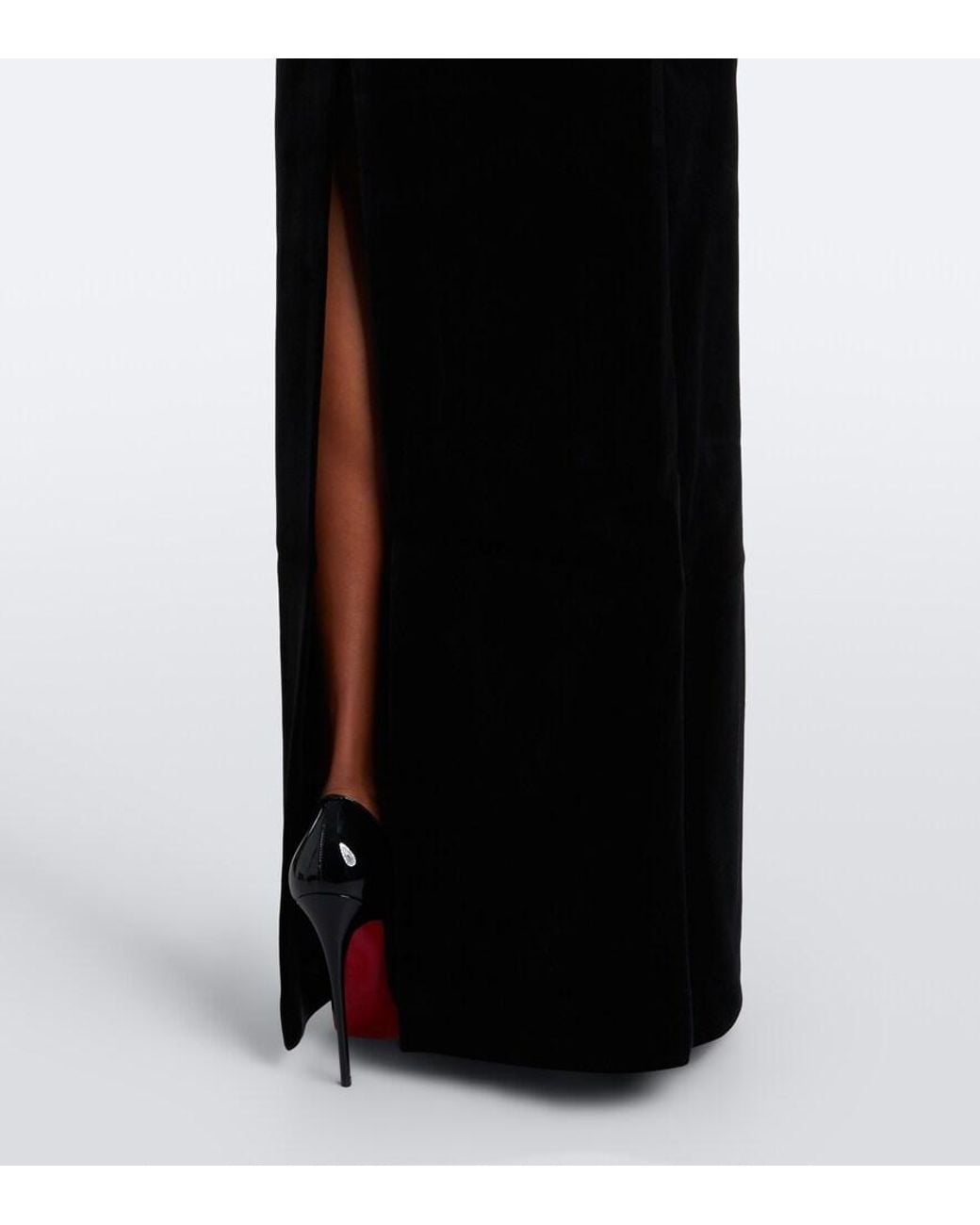 Rebecca Vallance Black Lois Floral-Applique Strapless Gown